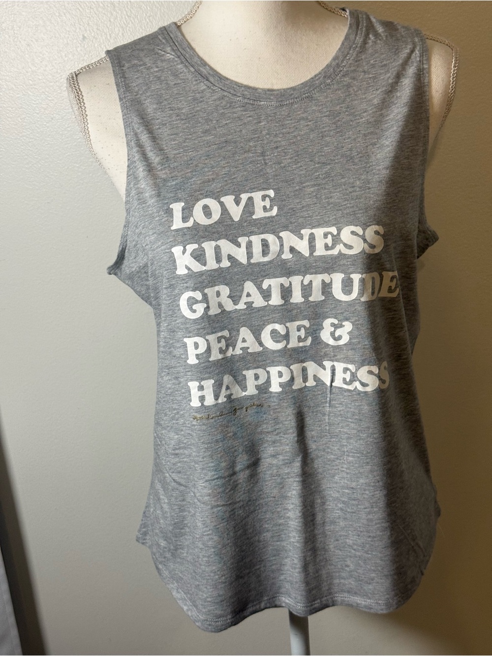 Spiritual Gangster Grey Graphic Tank with Positive Text